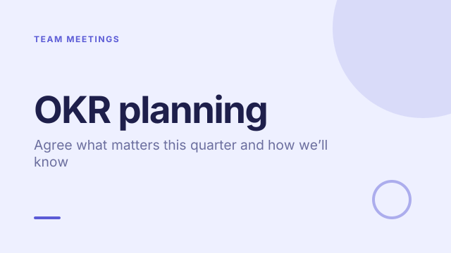 OKR planning template cover