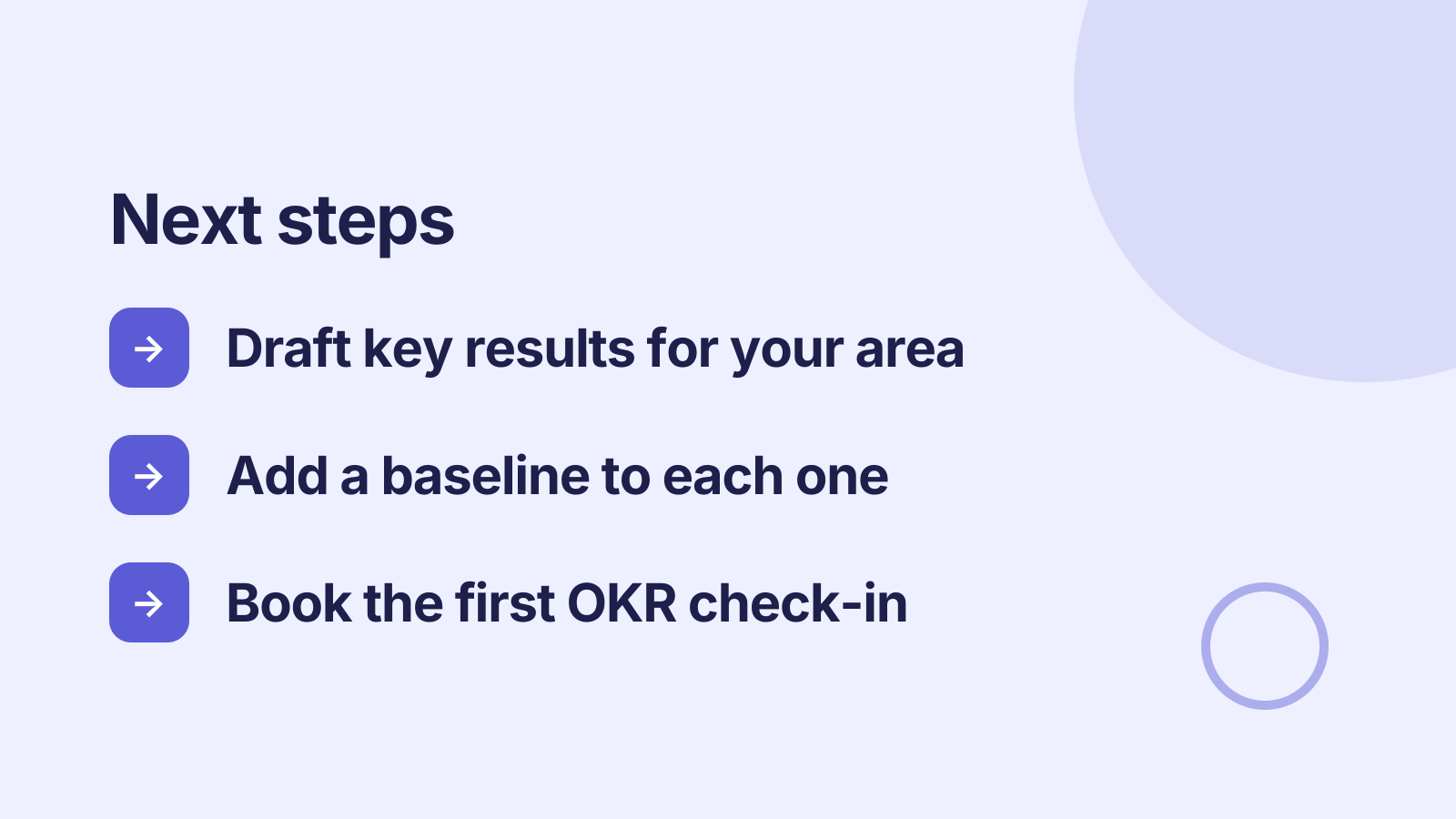 OKR planning: Next steps