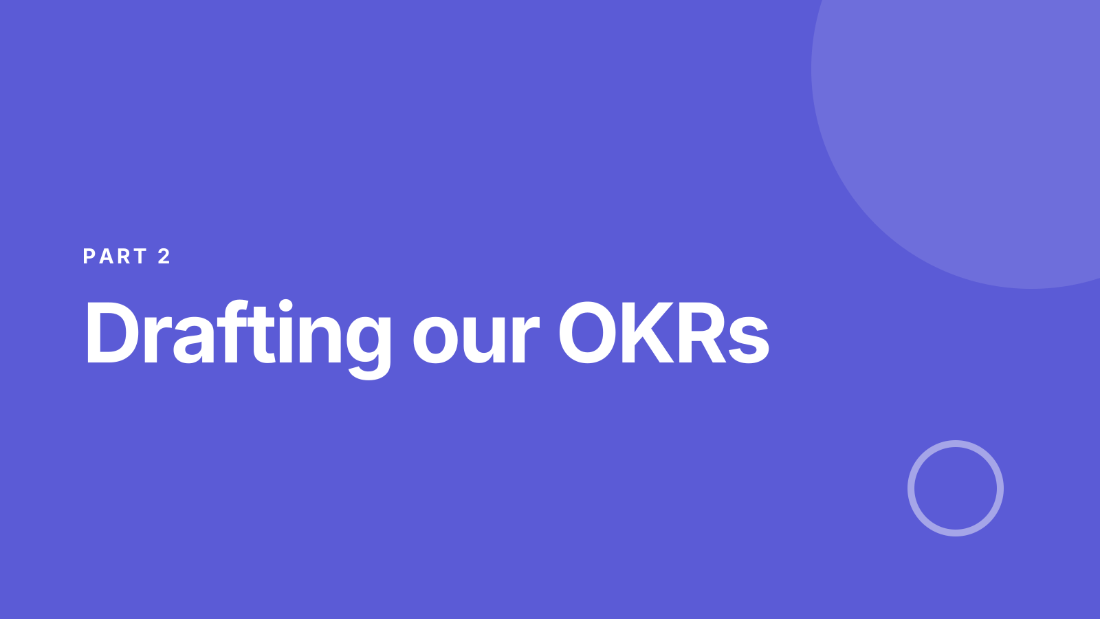 OKR planning: Section