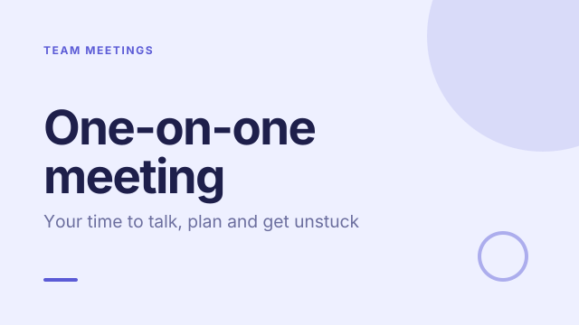 One-on-one meeting template cover