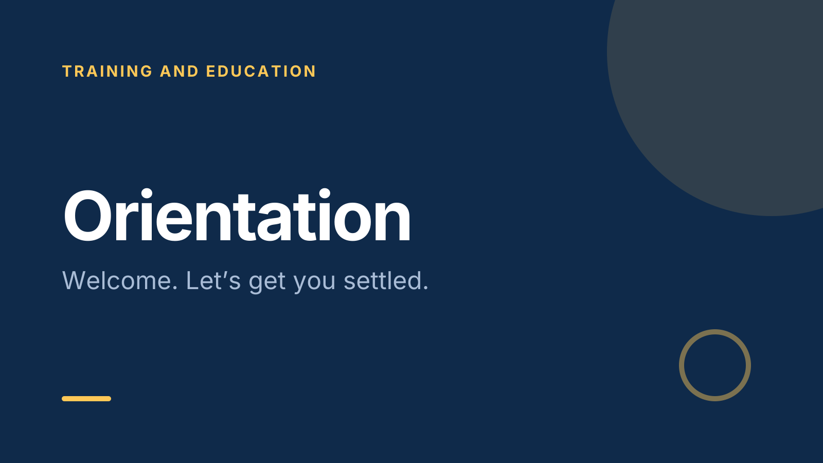 Orientation template: title slide