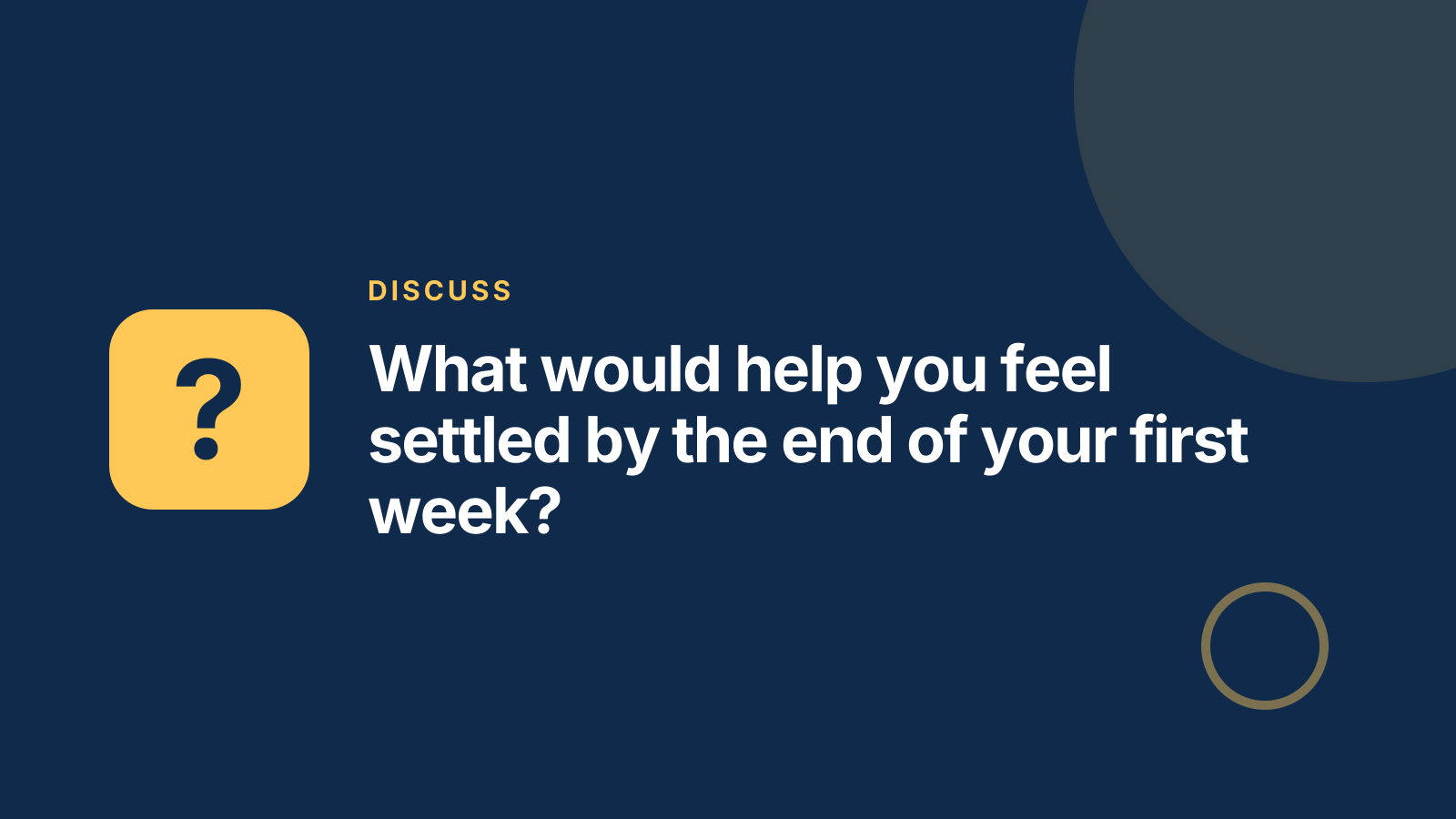 Orientation: Discussion prompt