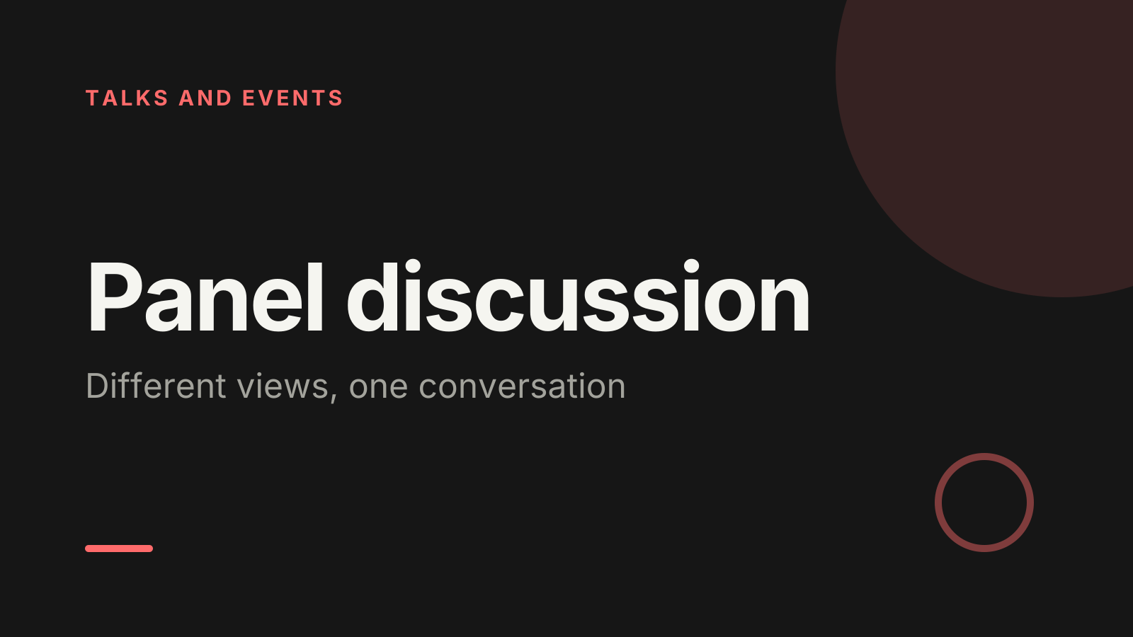Panel discussion template: title slide