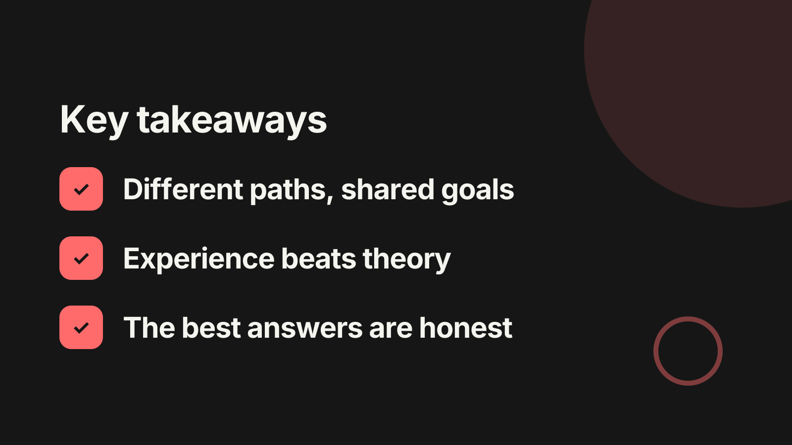Panel discussion: Key takeaways