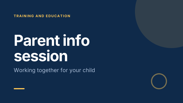 Parent info session template cover