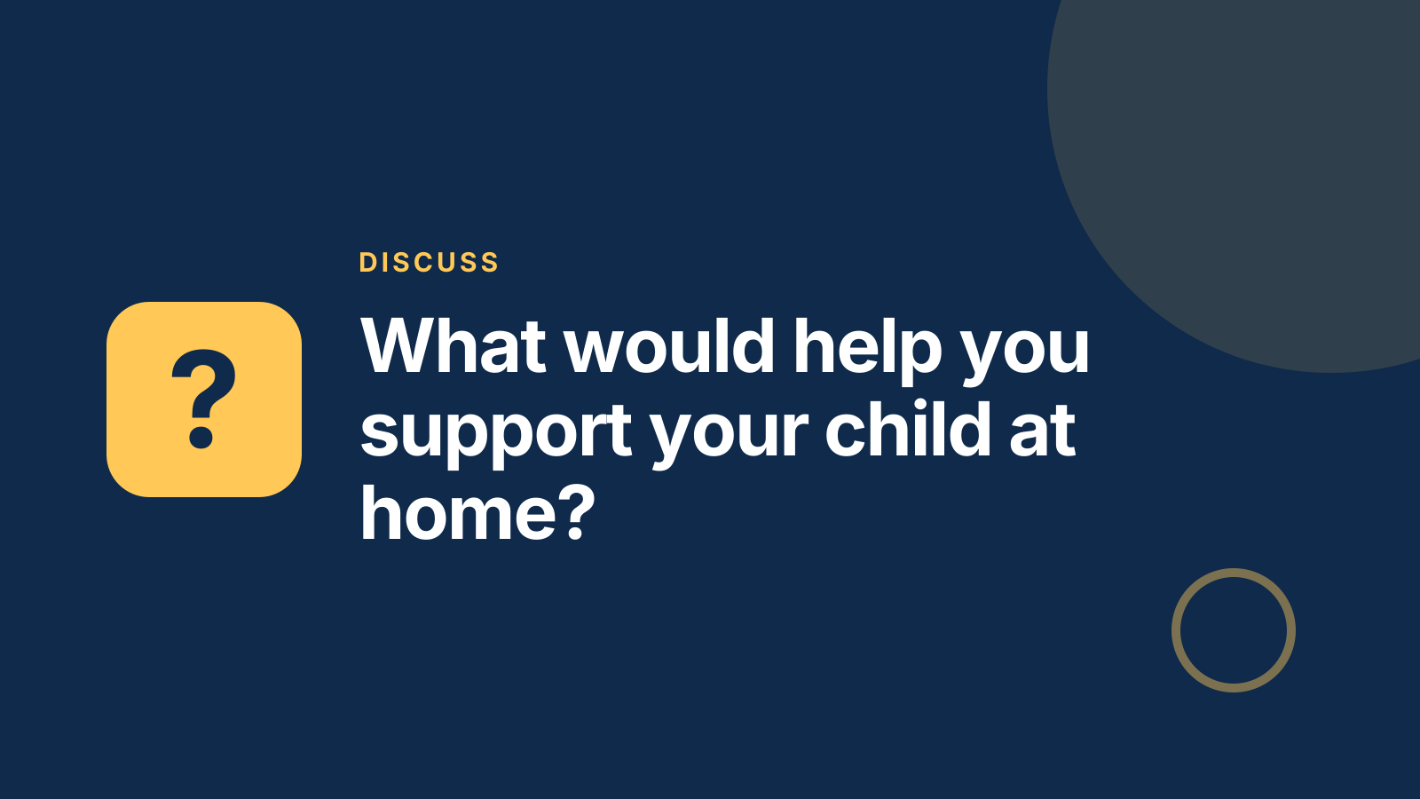 Parent info session: Discussion prompt