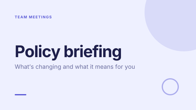 Policy briefing template cover