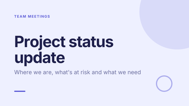 Project status update template cover