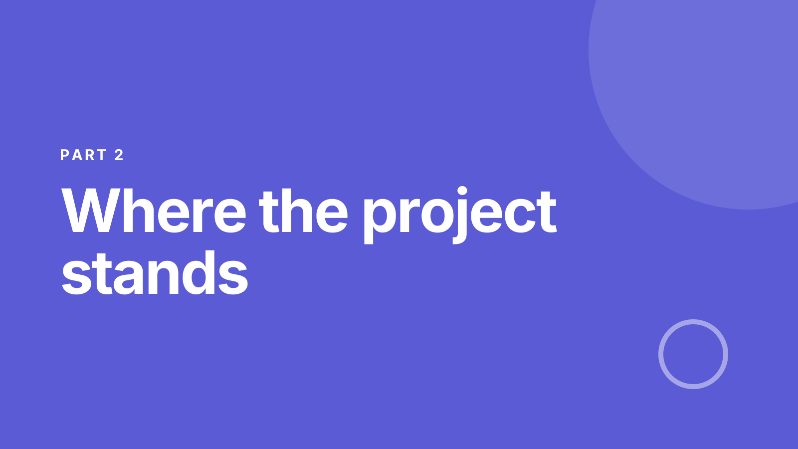 Project status update: Section