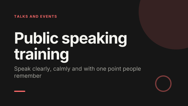 Public speaking training template cover
