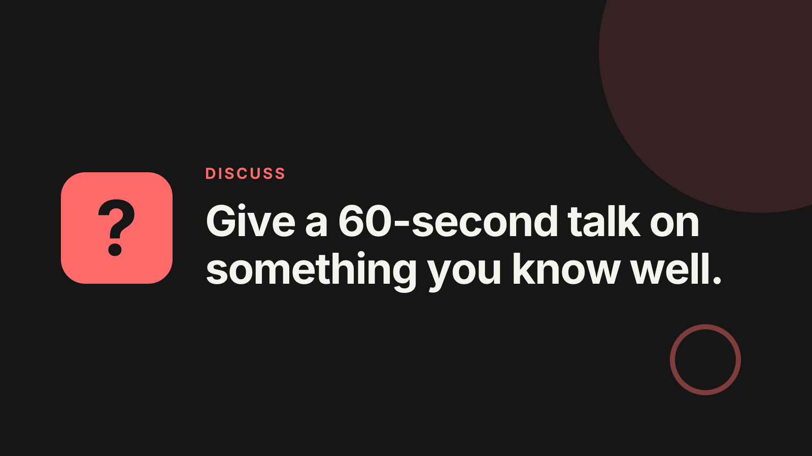 Public speaking training: Discussion