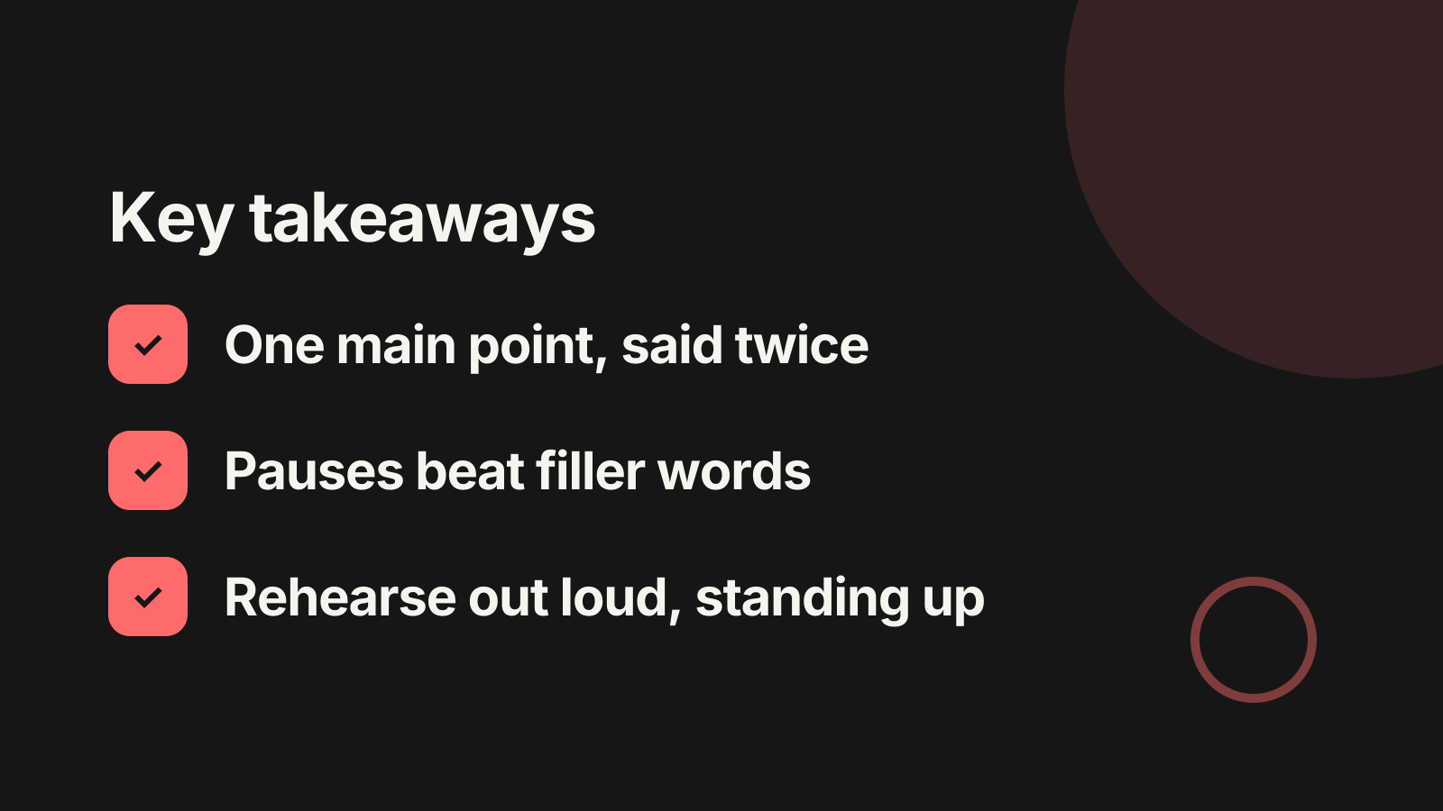 Public speaking training: Key takeaways