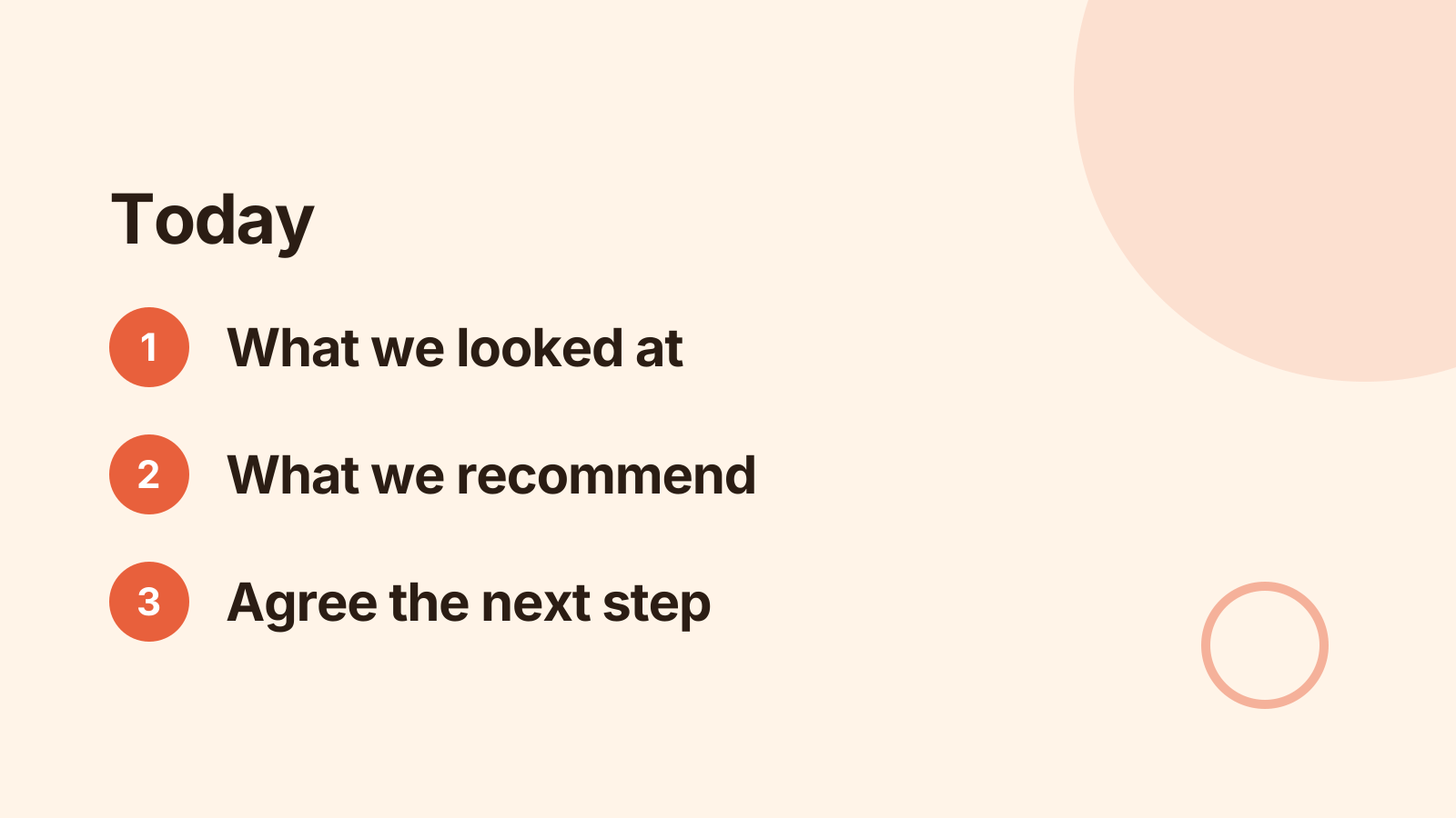 Recommendations readout: Agenda