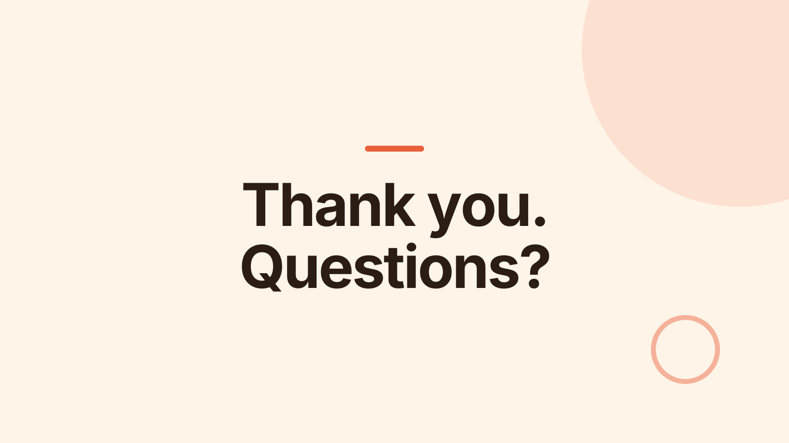 Recommendations readout: Closing slide