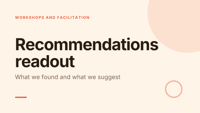 Recommendations readout template cover