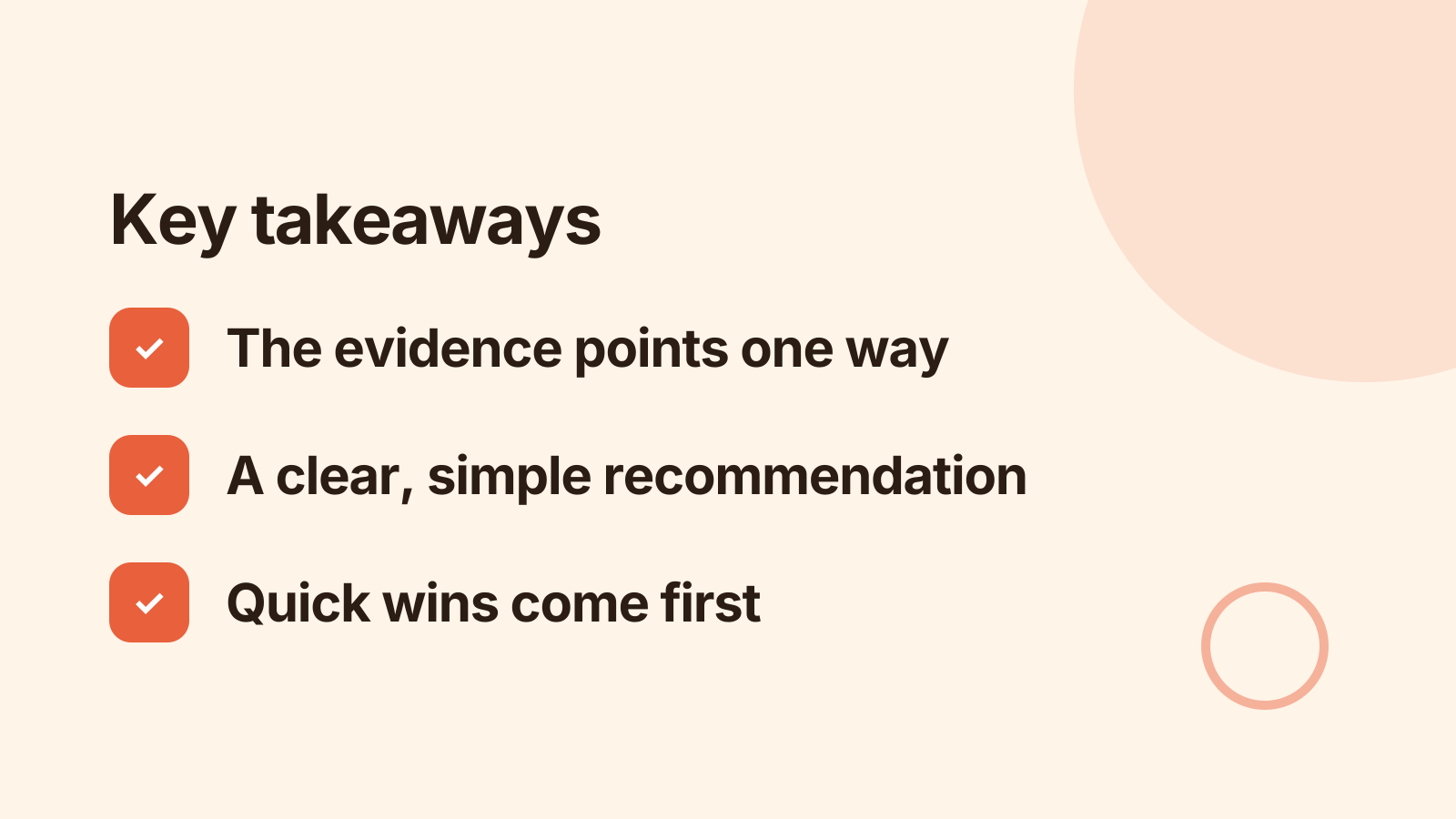 Recommendations readout: Key takeaways