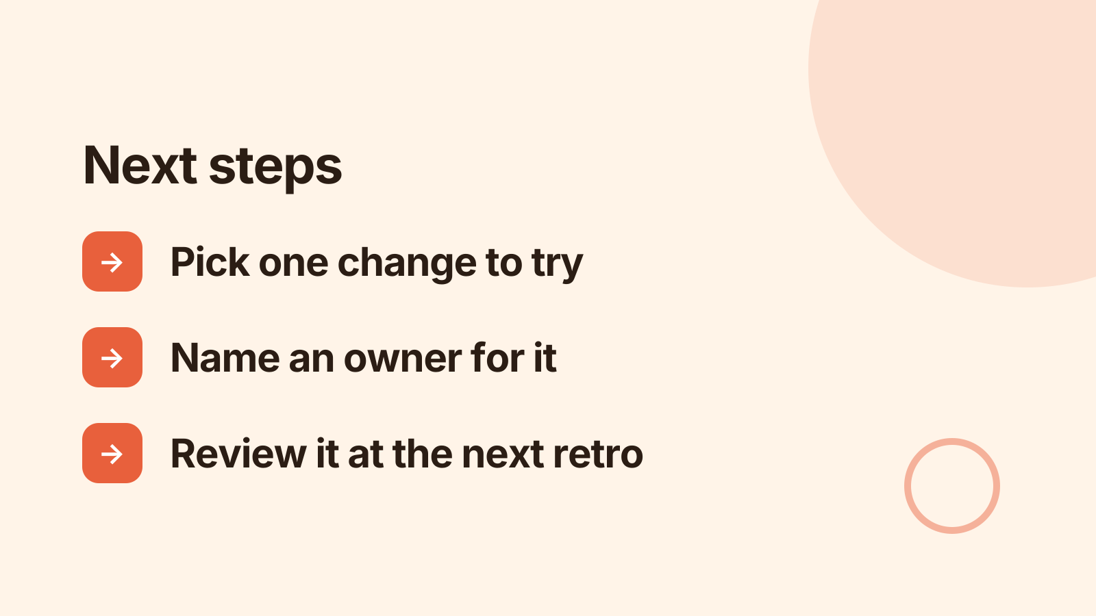 Retrospective: Next steps