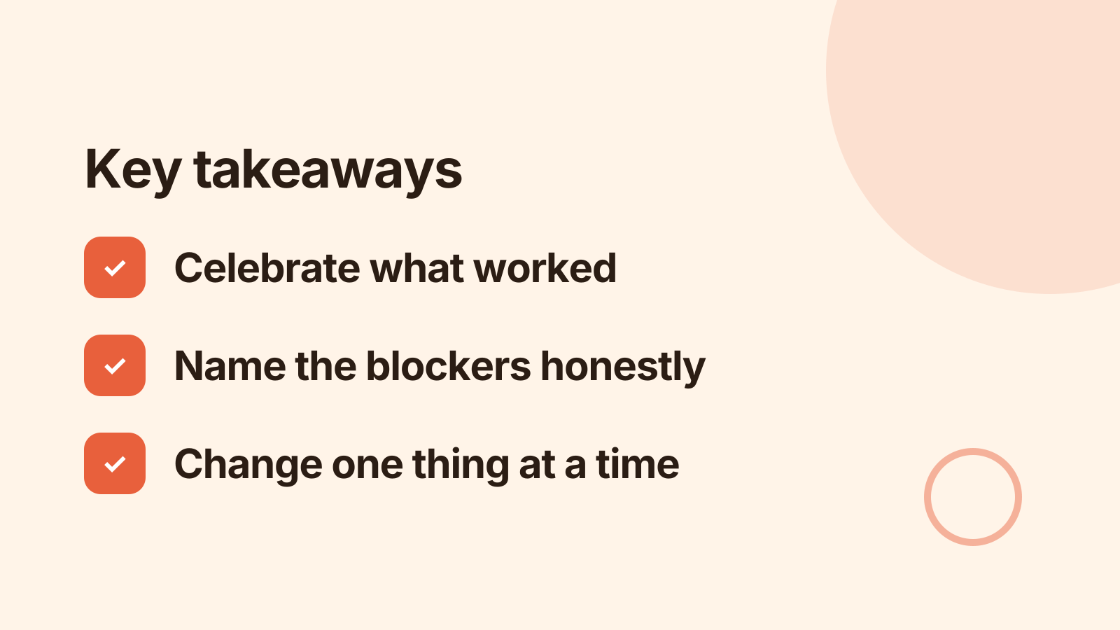 Retrospective: Key takeaways