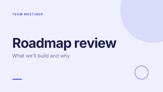 Roadmap review template cover