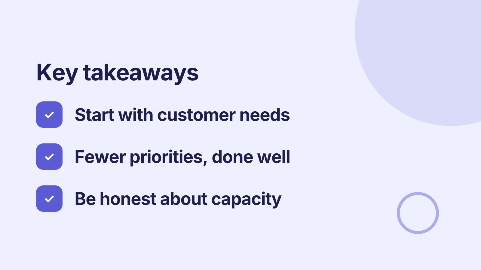 Roadmap review: Key takeaways