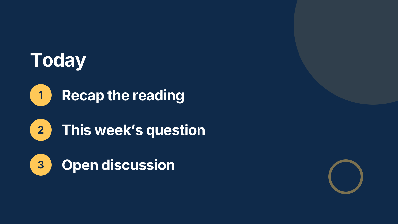 Seminar: Agenda