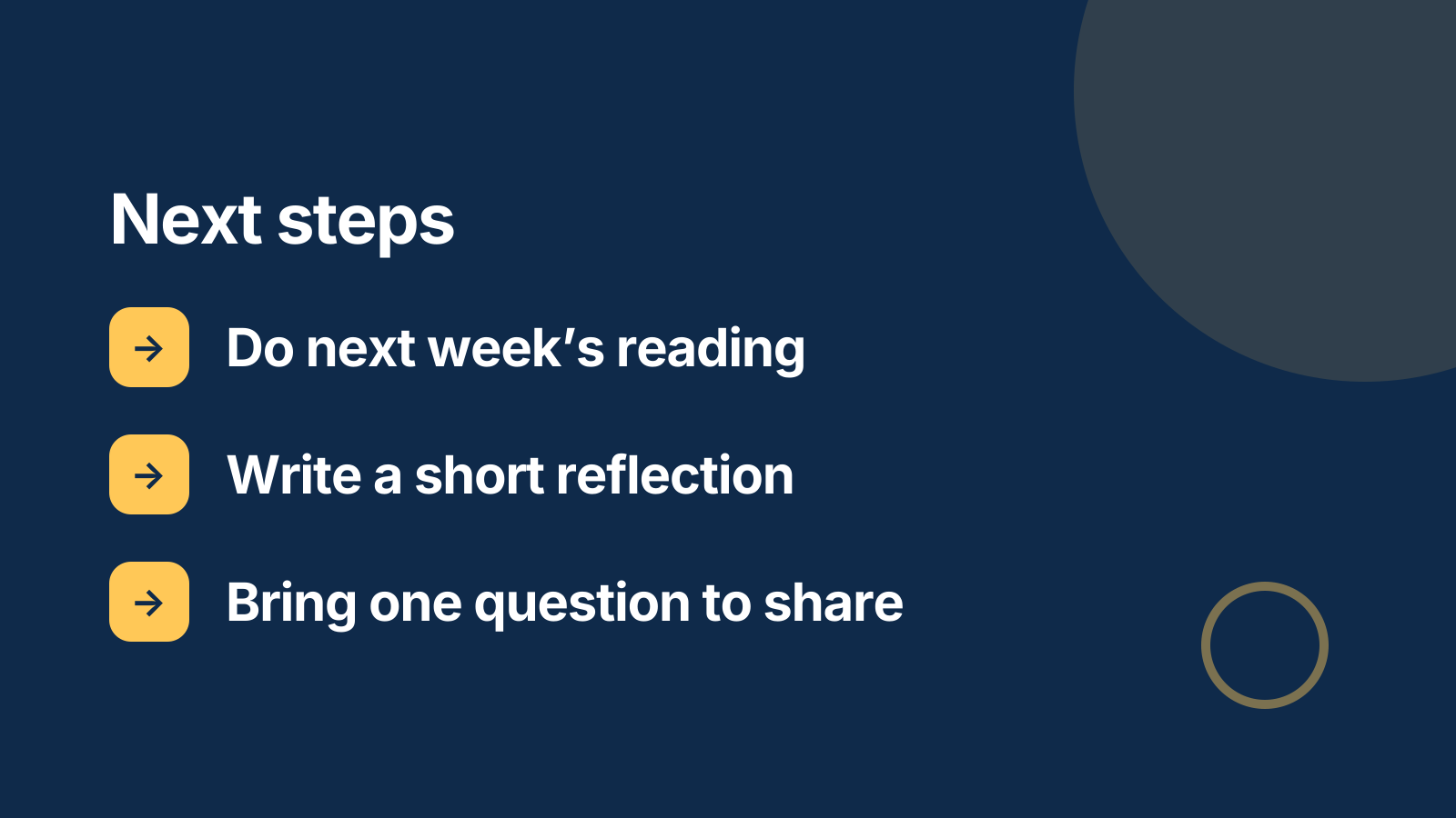 Seminar: Next steps