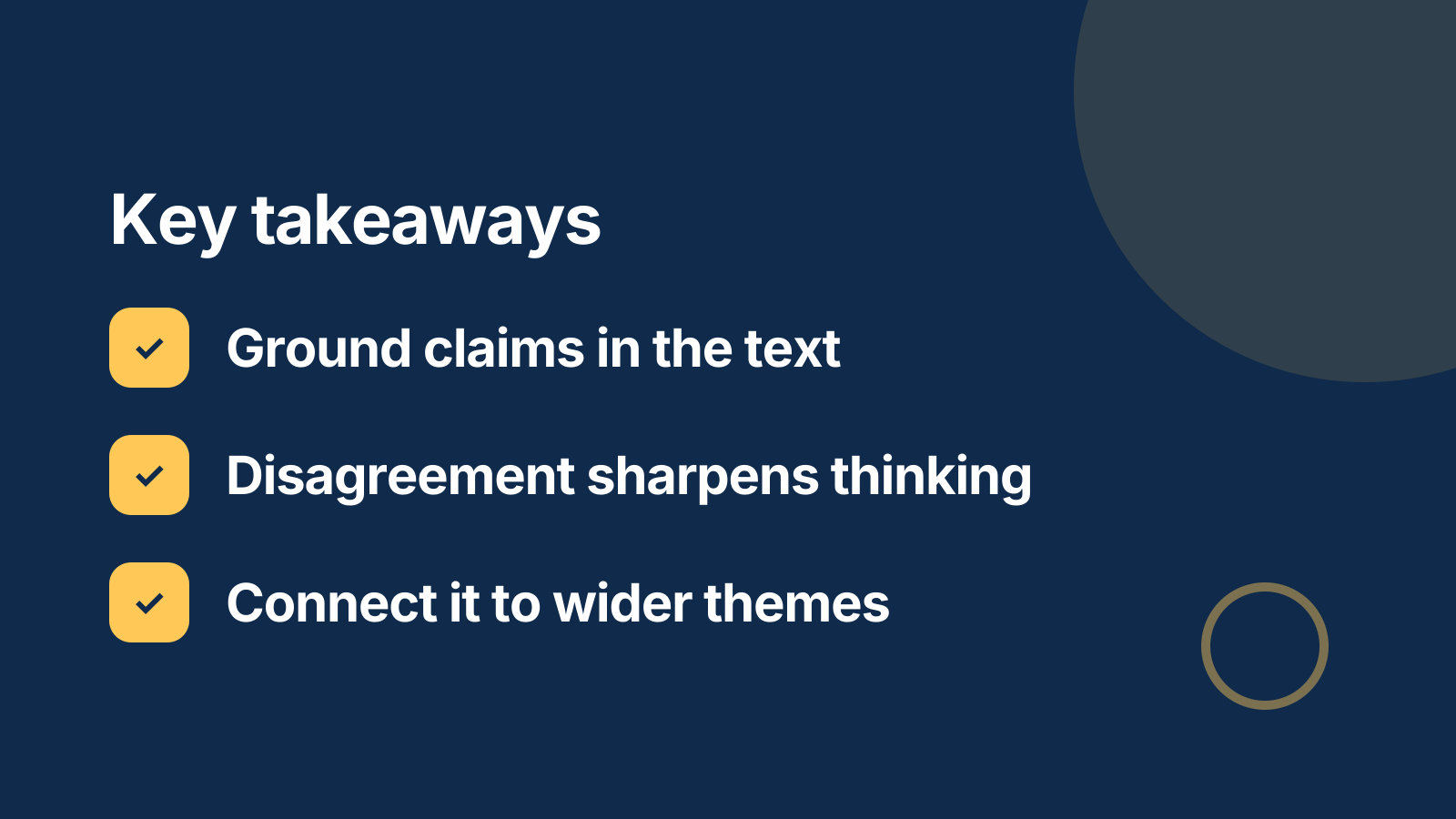 Seminar: Key takeaways