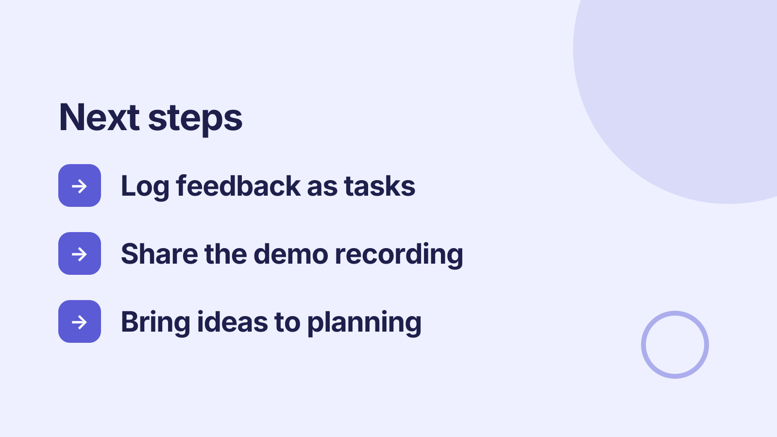 Sprint demo: Next steps