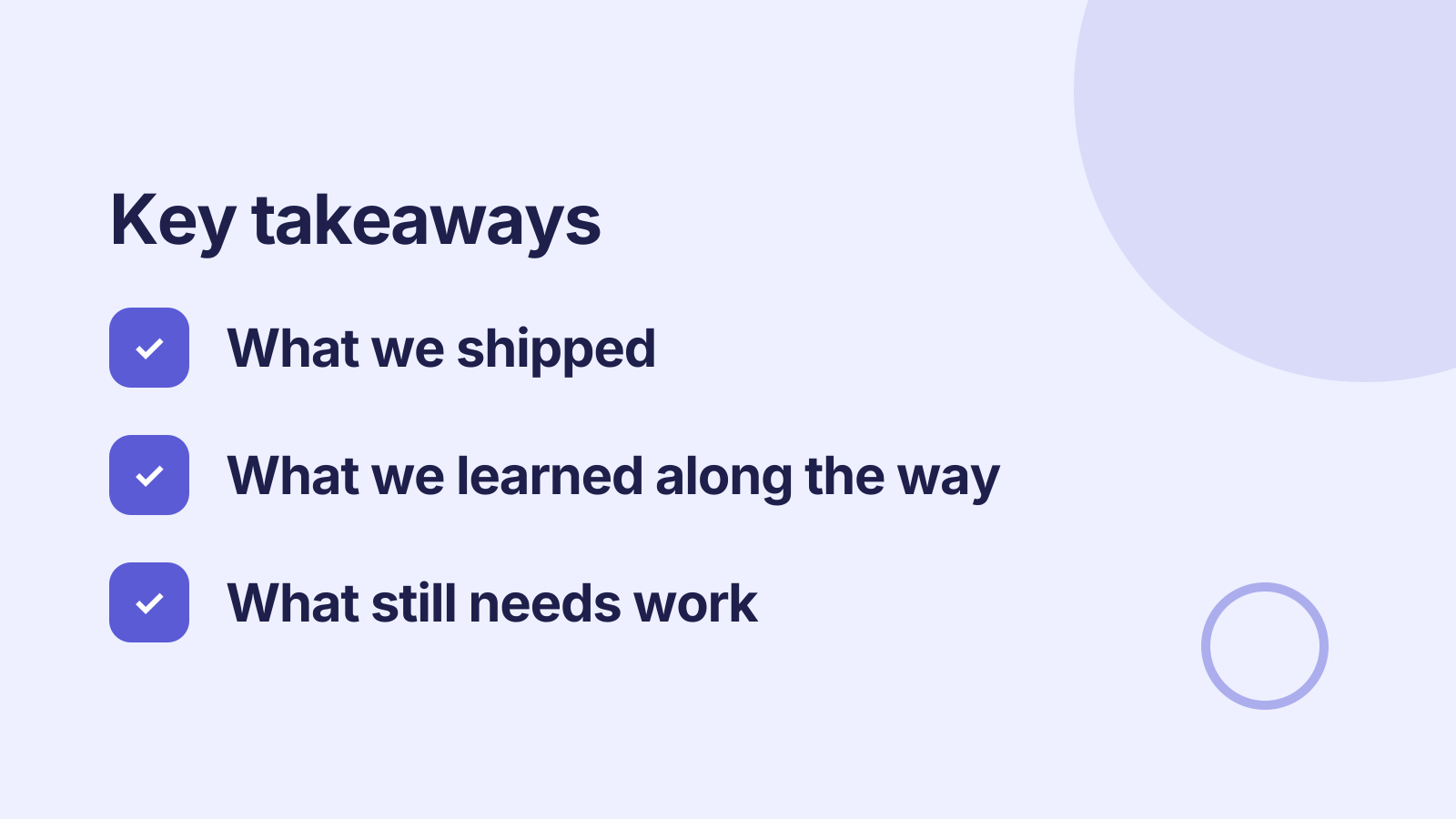 Sprint demo: Key takeaways