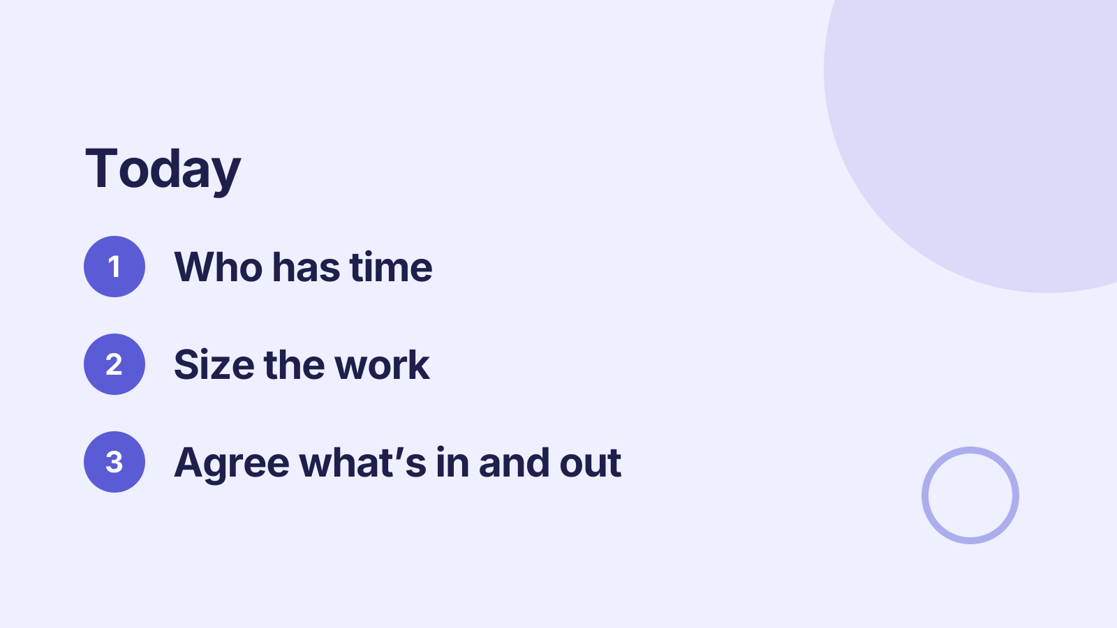 Sprint planning: Agenda