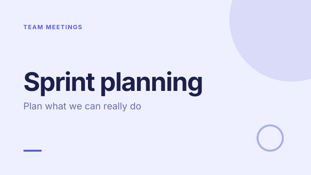 Sprint planning template cover