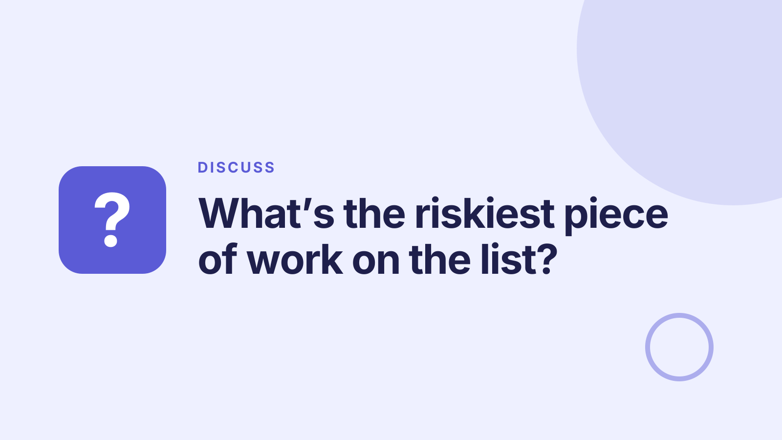 Sprint planning: Discussion prompt