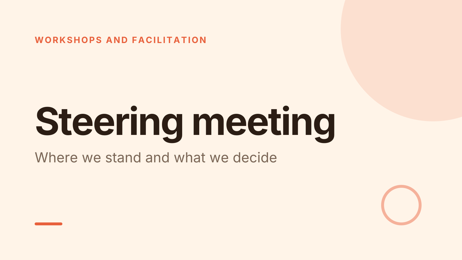 Steering meeting template: title slide