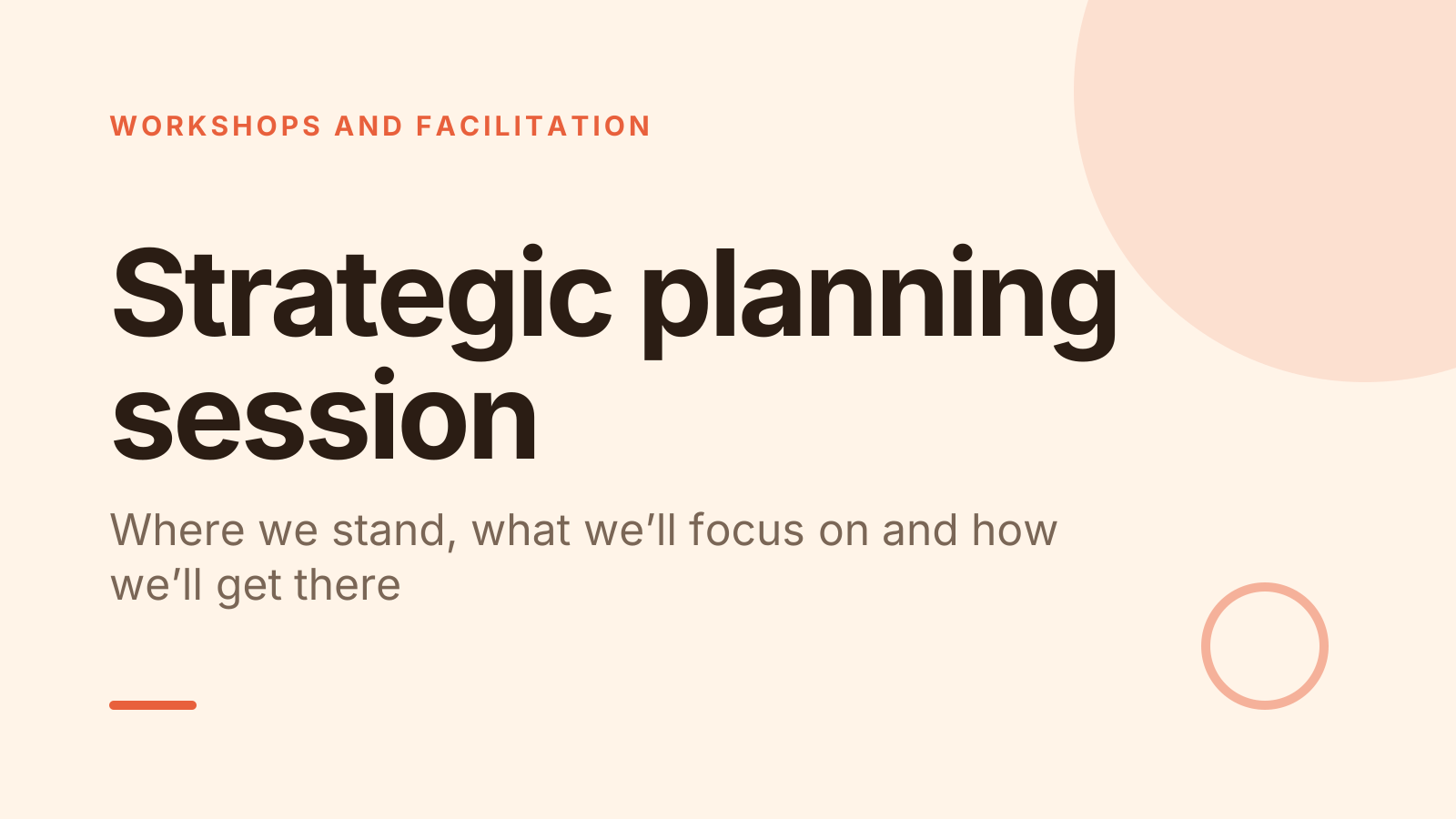 Strategic planning session template: title slide