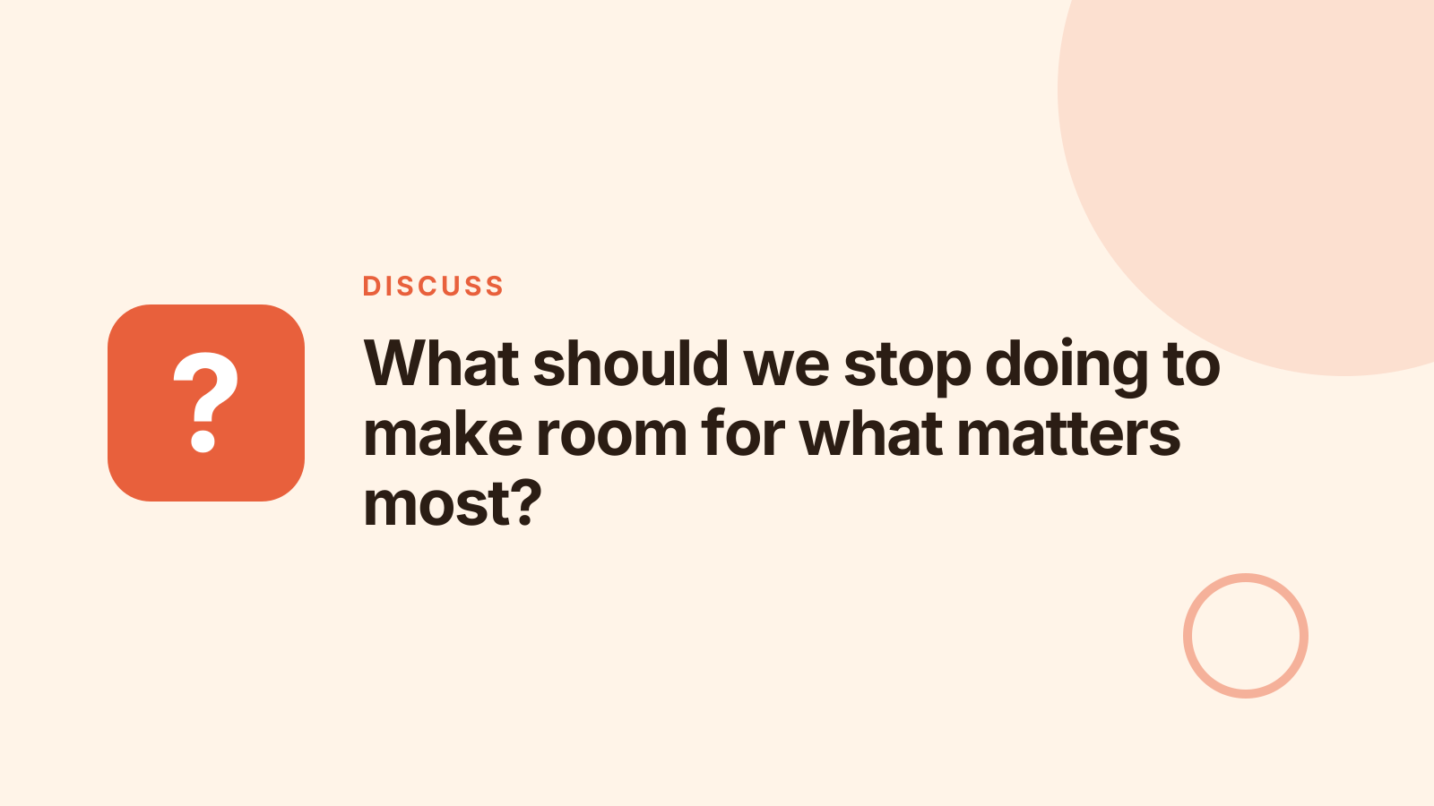 Strategic planning session: Discussion