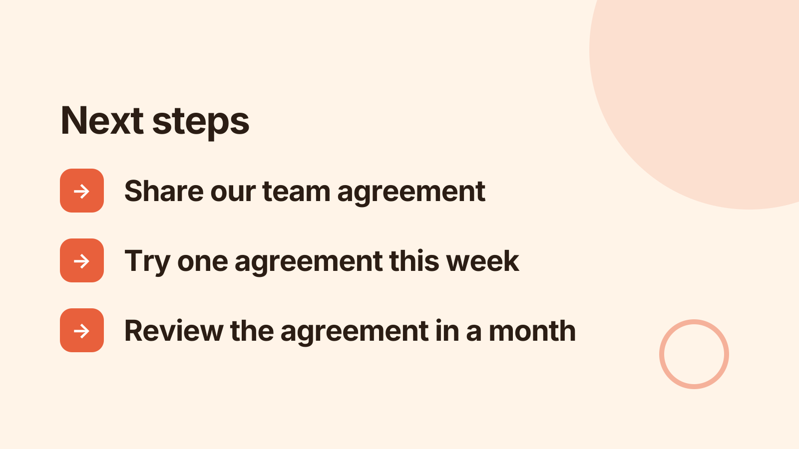 Team building workshop: Next steps