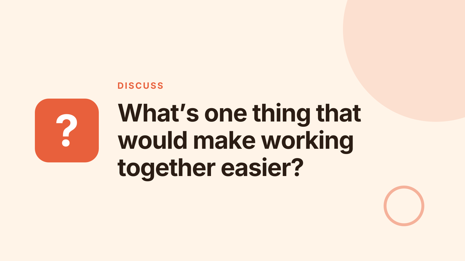 Team building workshop: Discussion