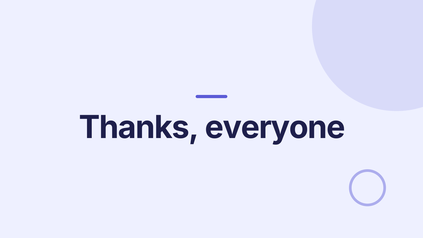Team meeting: Closing slide