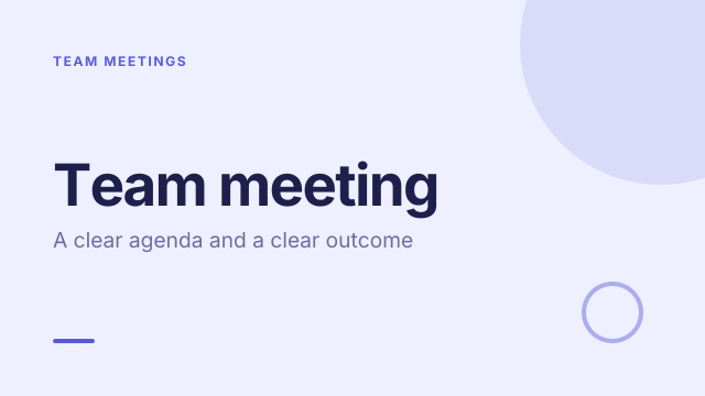 Team meeting template cover