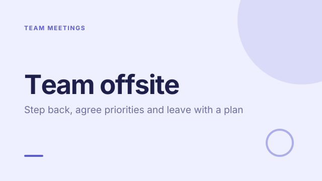 Team offsite template cover