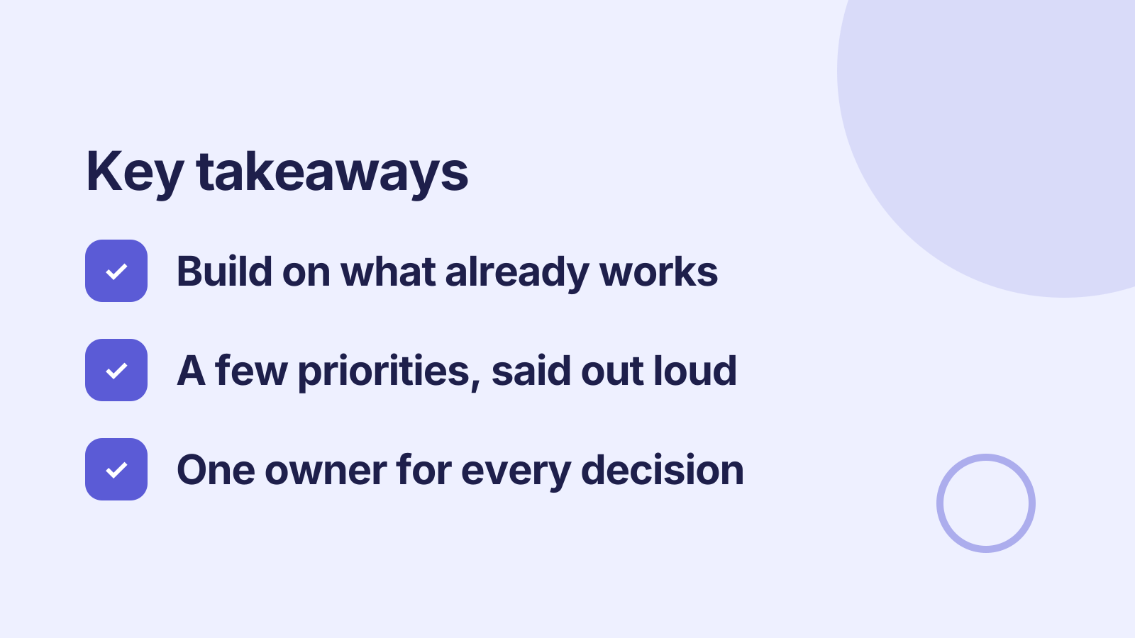 Team offsite: Key takeaways