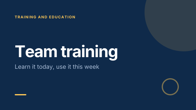 Team training template cover