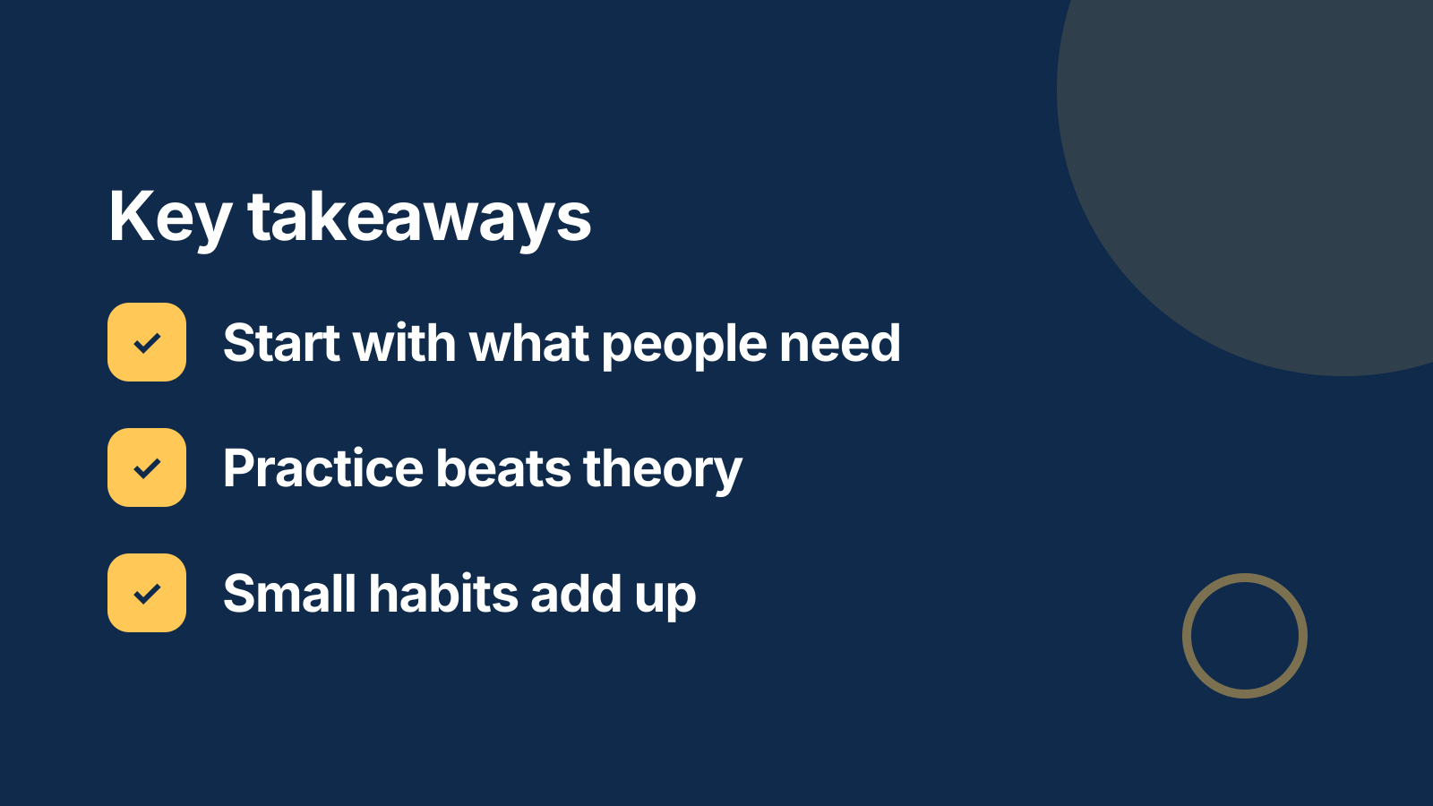 Team training: Key takeaways