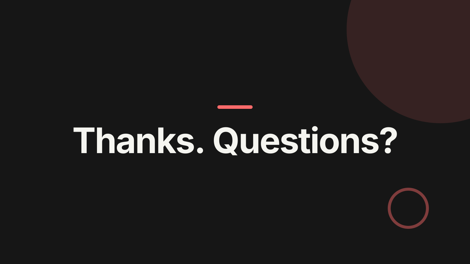 Technical talk: Closing slide