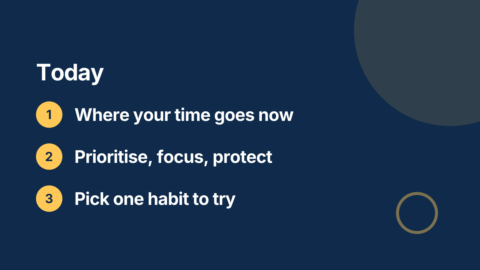 Time management training: Today