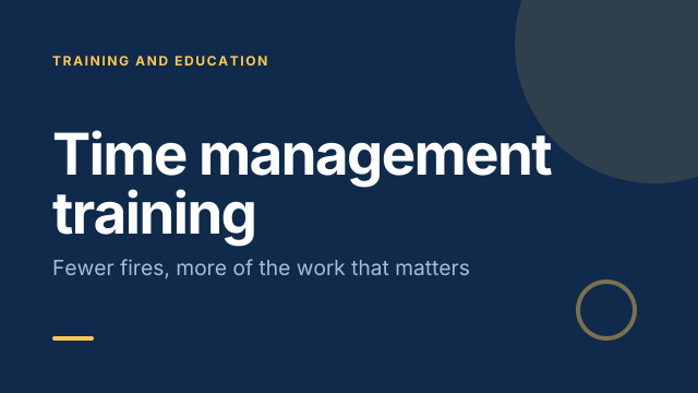 Time management training template cover