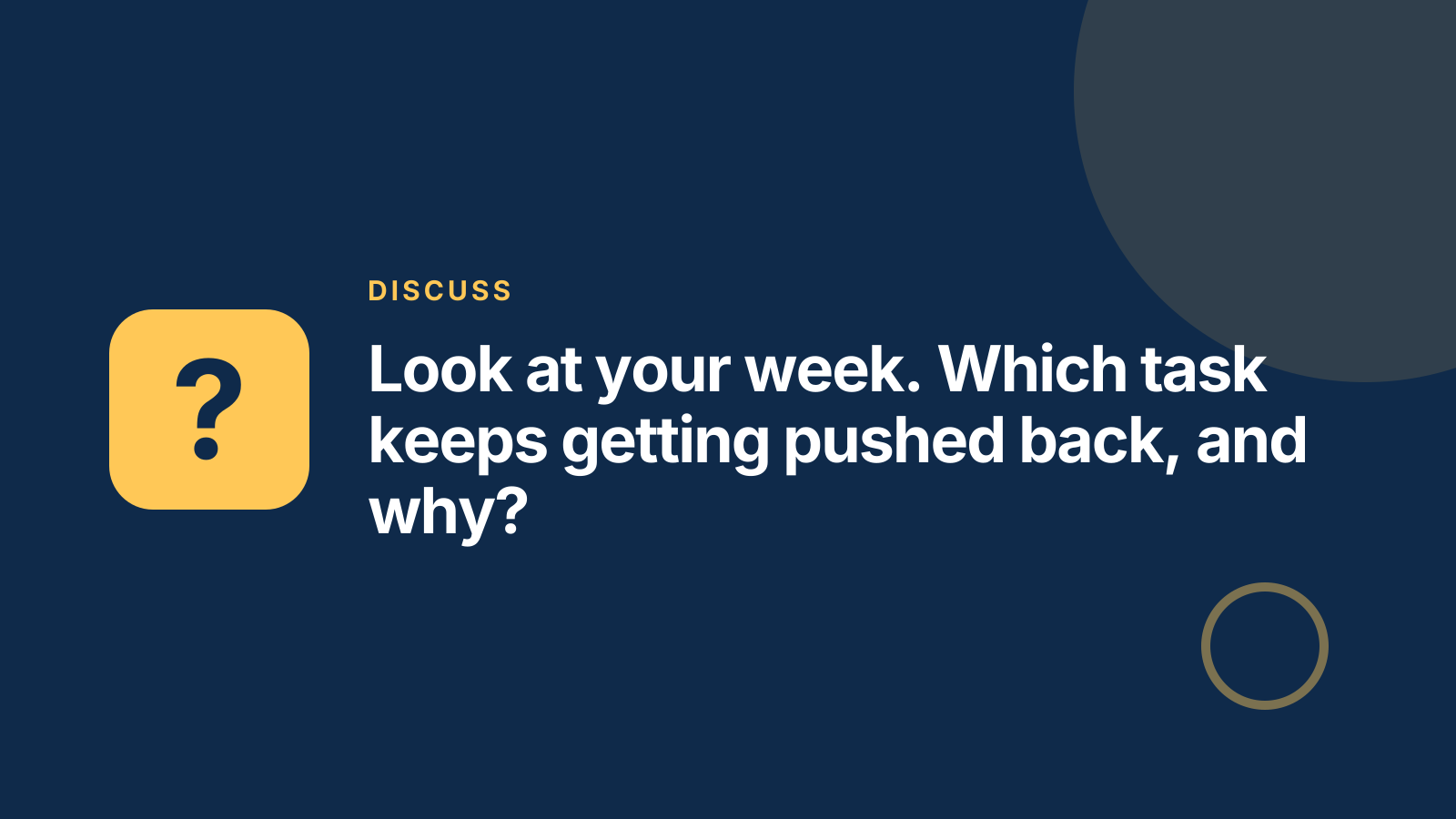 Time management training: Discussion
