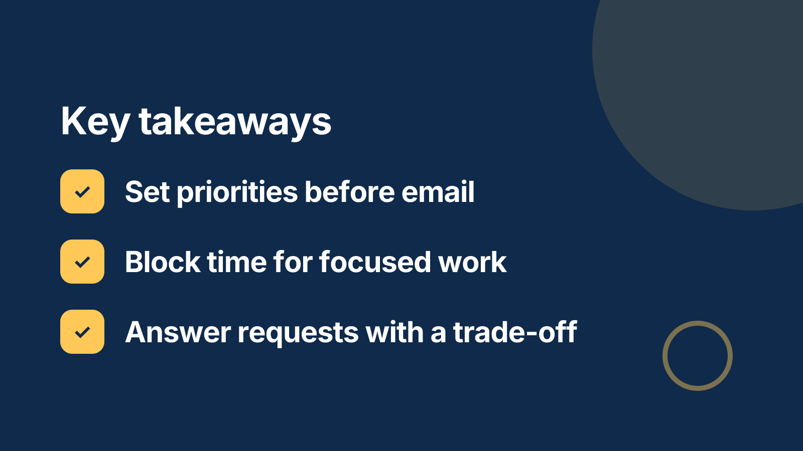 Time management training: Key takeaways