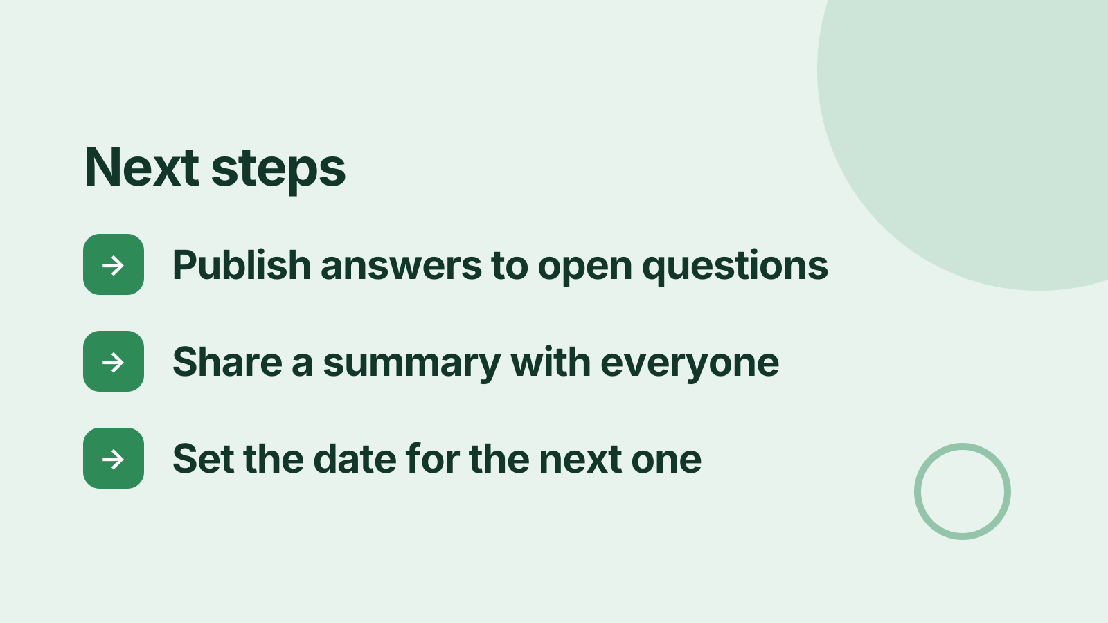 Town hall: Next steps