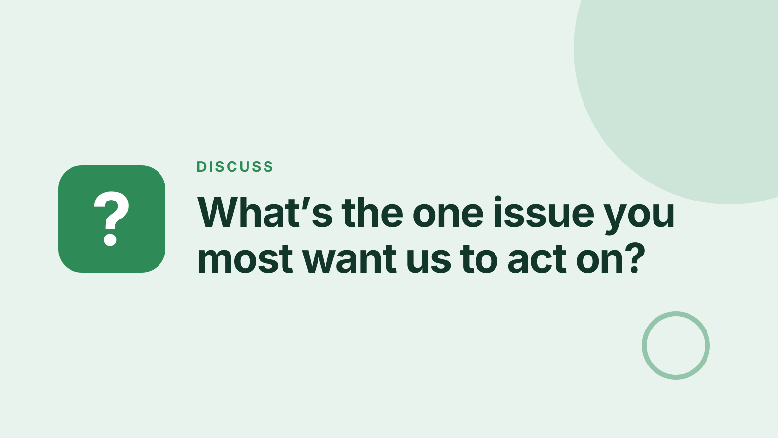 Town hall: Discussion prompt